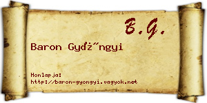 Baron Gyöngyi névjegykártya