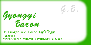 gyongyi baron business card